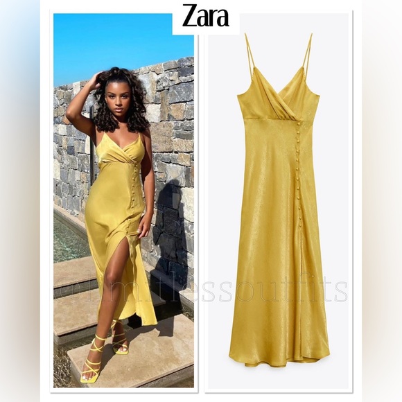 Zara Buttoned Slip Dress - Picture 3 of 10